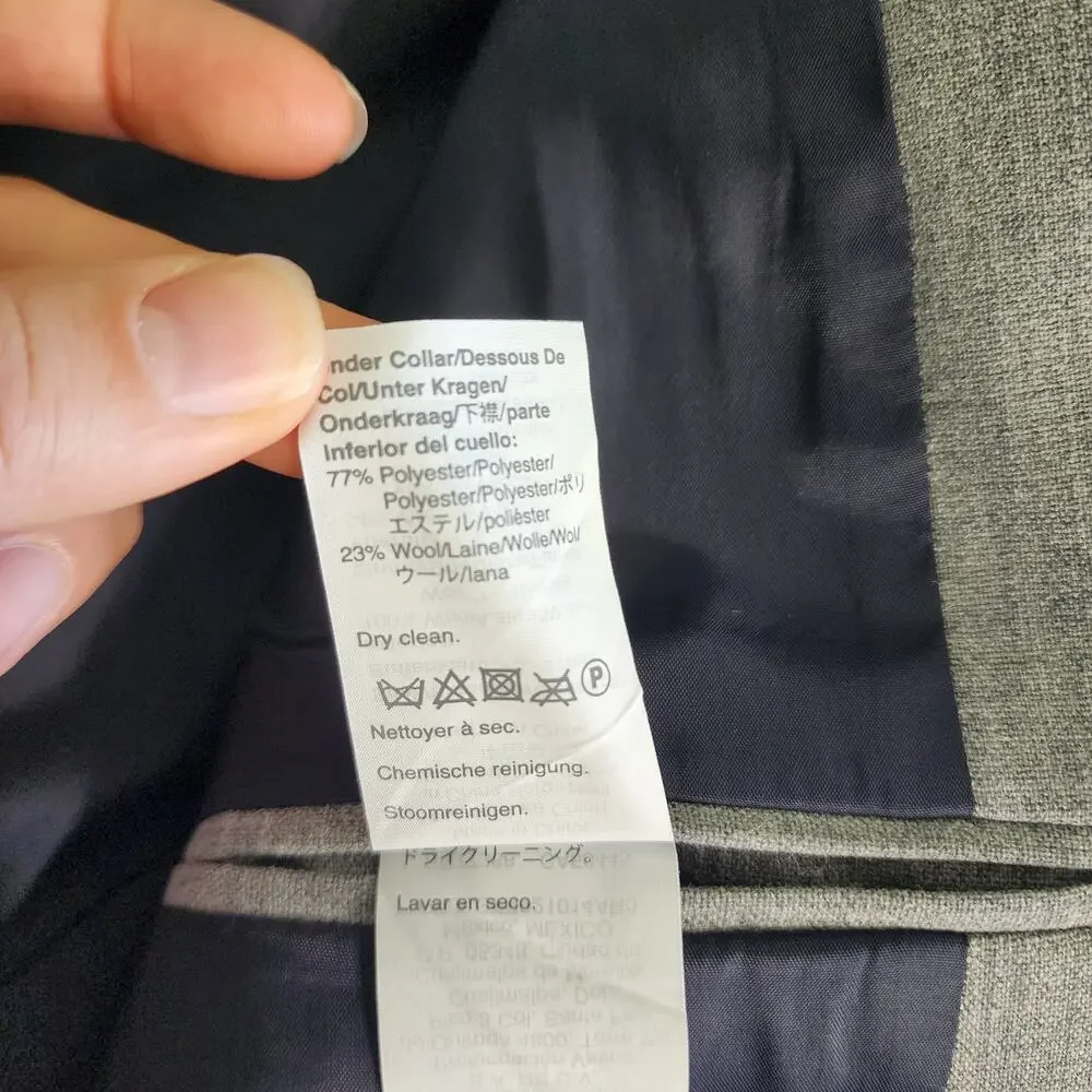 J Crew Factory Mens Classic Fit Thompson Wool Blazer Jacket Size 40L Gray Career